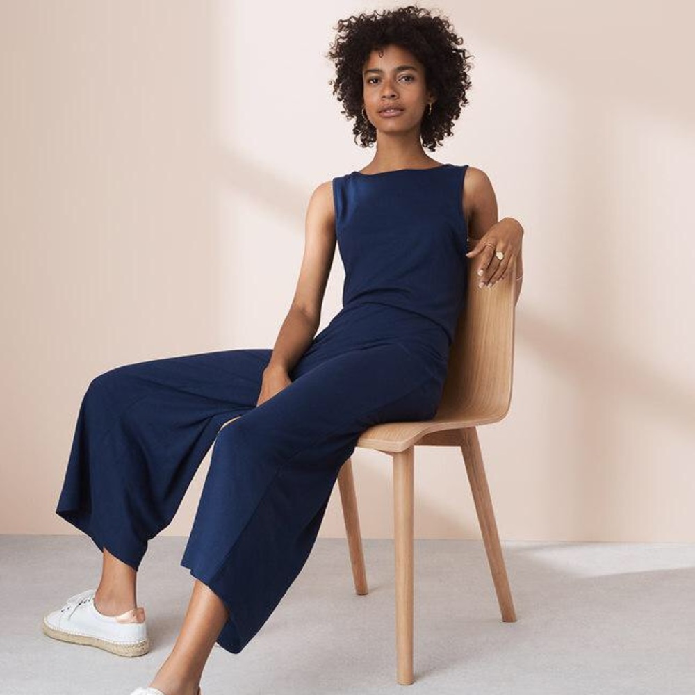 LOFT Lou & Grey Blue Twist Jumsuit